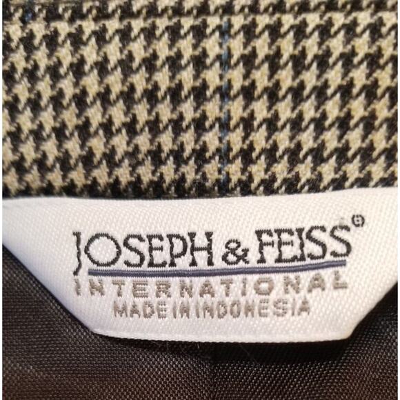 Joseph & Feiss Int'l Blazer Men's Brown Wool Houndstooth Sport Coat Size 44R - Picture 7 of 10